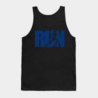 RUN blue Tank Top